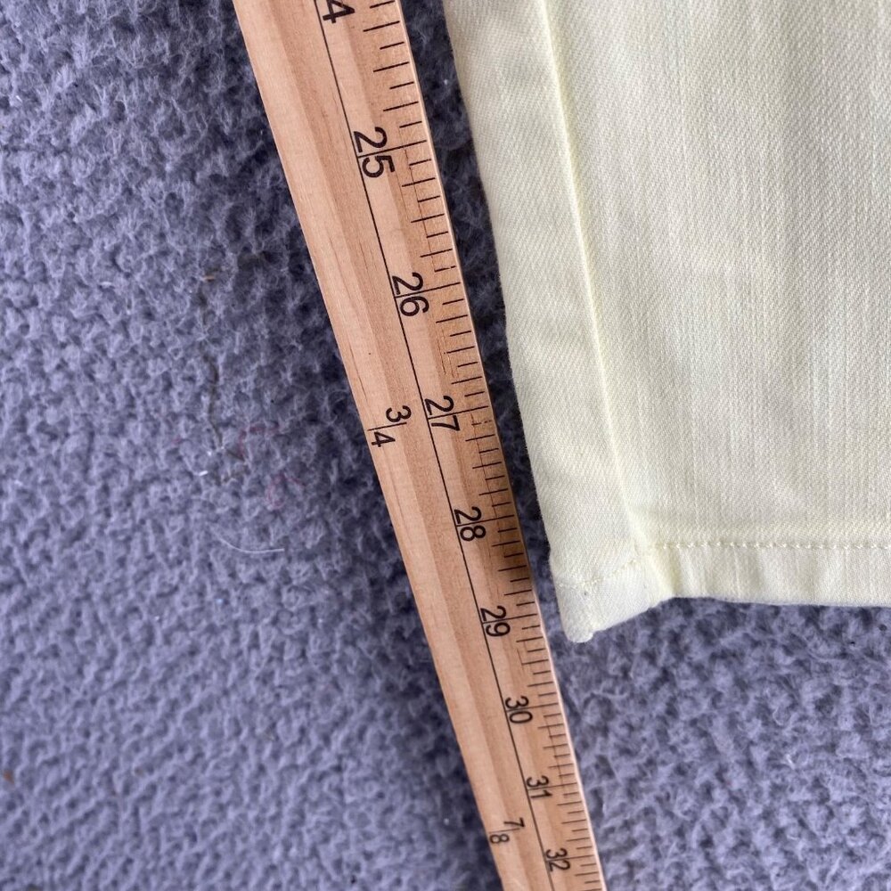 Soft Surroundings Light Yellow Skinny Pants with Button Hem - Picture 9 of 11